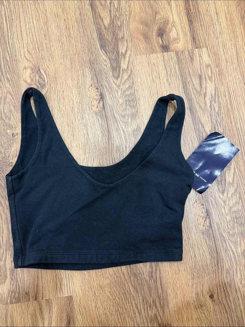 Brandy Melville Black Ribbed Scoop Tank